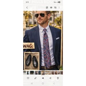 Don Loper Beverly Hills Mens Necktie Paisley Maroon Blue Classic USA Made